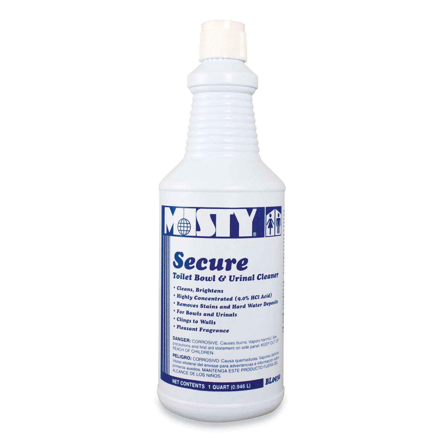 Misty R93012CT Secure Hydrochloric Acid Bowl Cleaner Mint Scent 32oz Bottle 12/Carton