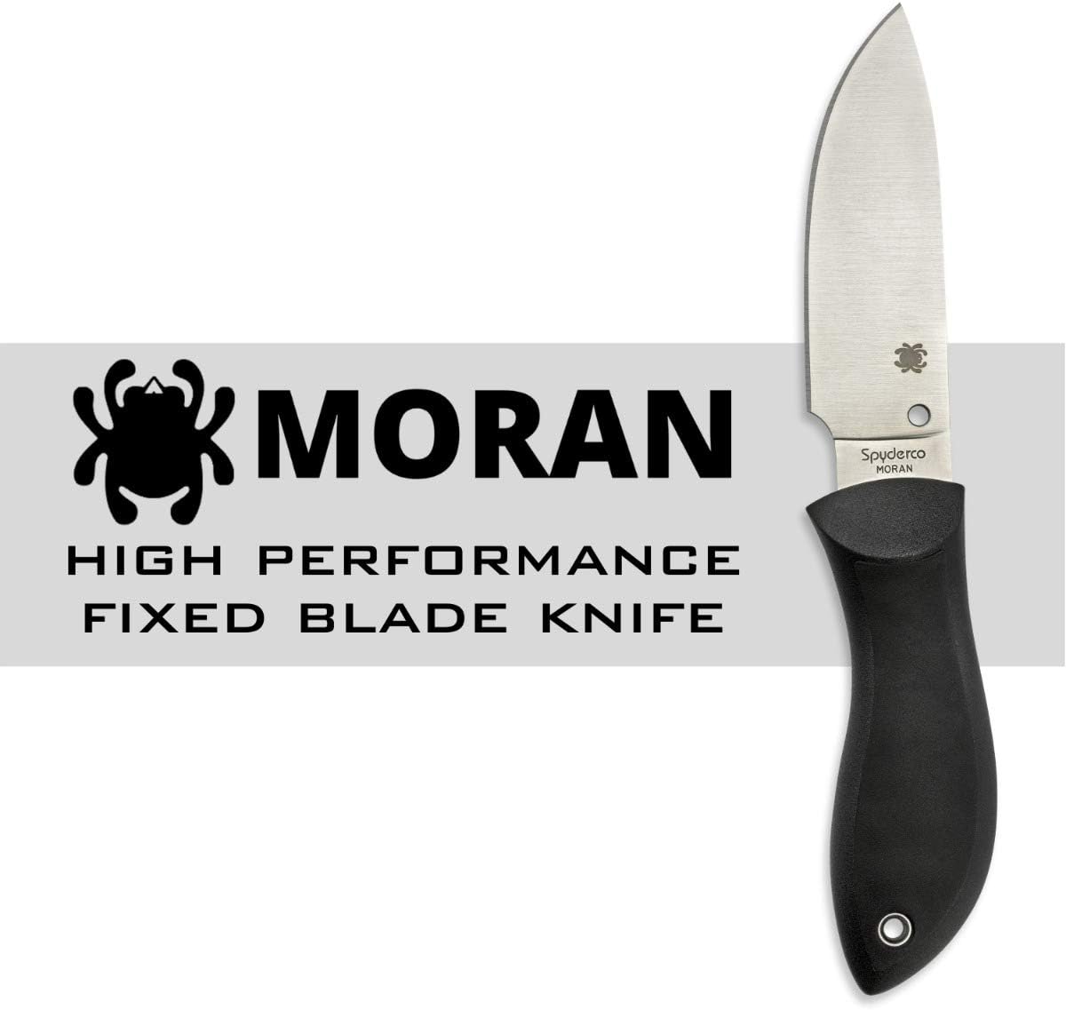 Spyderco Moran Drop Point Fixed Blade Knife with 3.92" VG-10 Stainless Steel Blade and Premium Custom-Molded Boltaron Sheath
