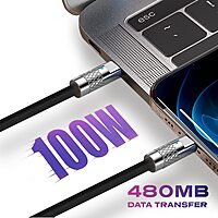 STATIK TSumoCharge 100W USB-C to USB-C Charging Cable, Heavy-Duty Silicone, 6 ft