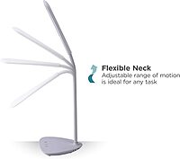 BLACK+DECKER VLED1820-BD Battery LED Desk Lamp, Dimmable with Adjustable Color Temperature, 4 Hour Battery Life, Rechargeable, Reduces Eyestrain, White Triangle Base