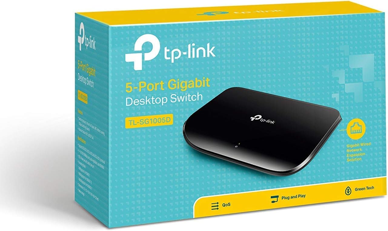 TP-Link 5 Port Gigabit Ethernet Network Switch | Plug and Play | Desktop or Wall-Mount | Plastic Case Ethernet Splitter