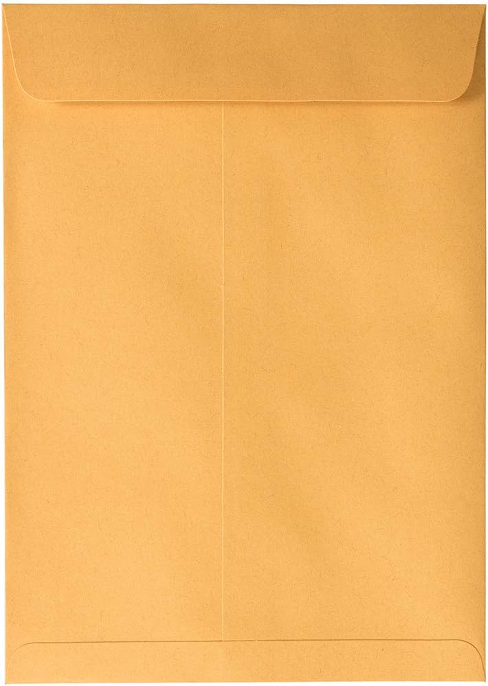 JAM PAPER Open End Catalog Envelopes with Peel & Seal - Brown Kraft Manila