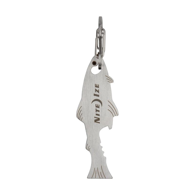 Nite Ize DoohicKey FishKey Key Tool Keychain Multi-Tool, Stainless, 1-Pack