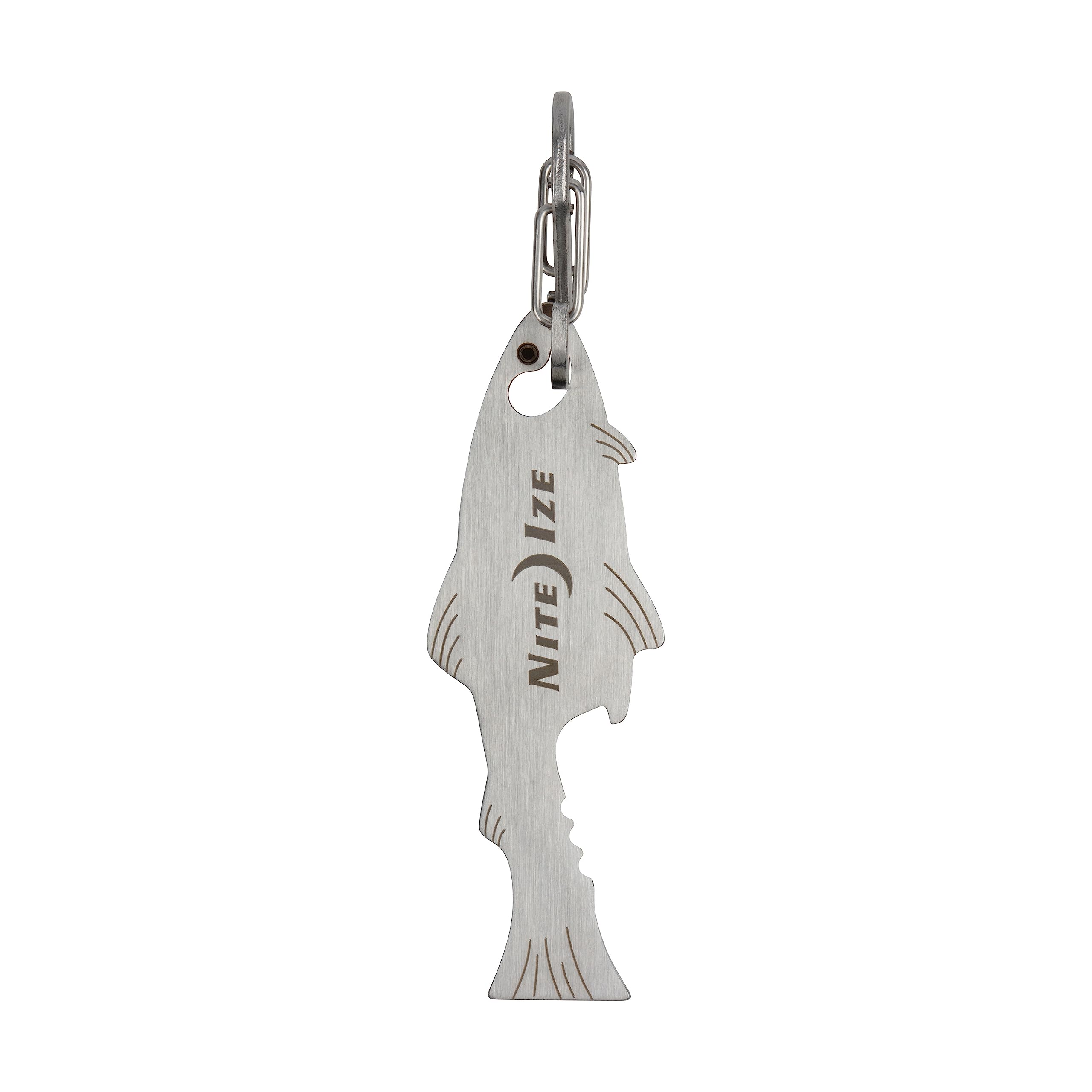 Nite Ize DoohicKey FishKey Key Tool Keychain Multi-Tool, Stainless, 1-Pack