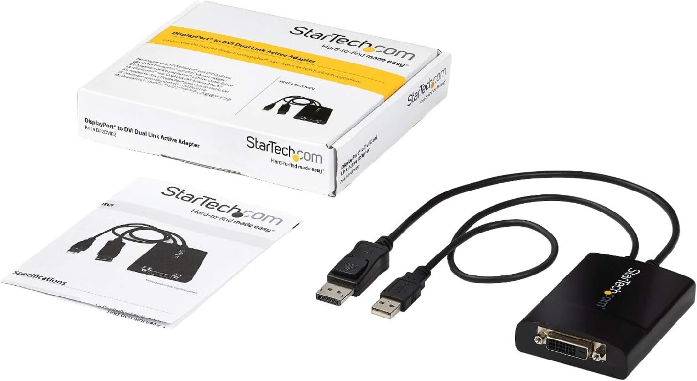 StarTech DisplayPort 1.2 to DVI-D Dual-Link Active Adapter - DP2DVID2