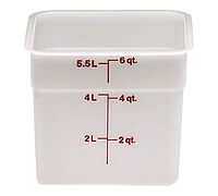 Cambro 6SFSP148 White Poly 6 Qt Cam-Square Container Case of 6