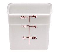 Cambro 6SFSP148 White Poly 6 Qt Cam-Square Container Case of 6