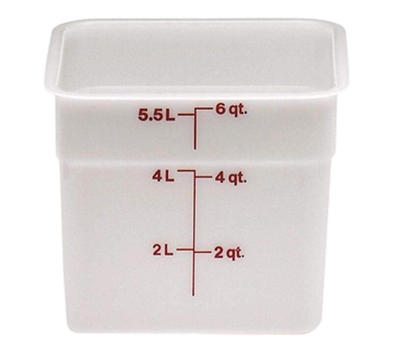 Cambro 6SFSP148 White Poly 6 Qt Cam-Square Container Case of 6