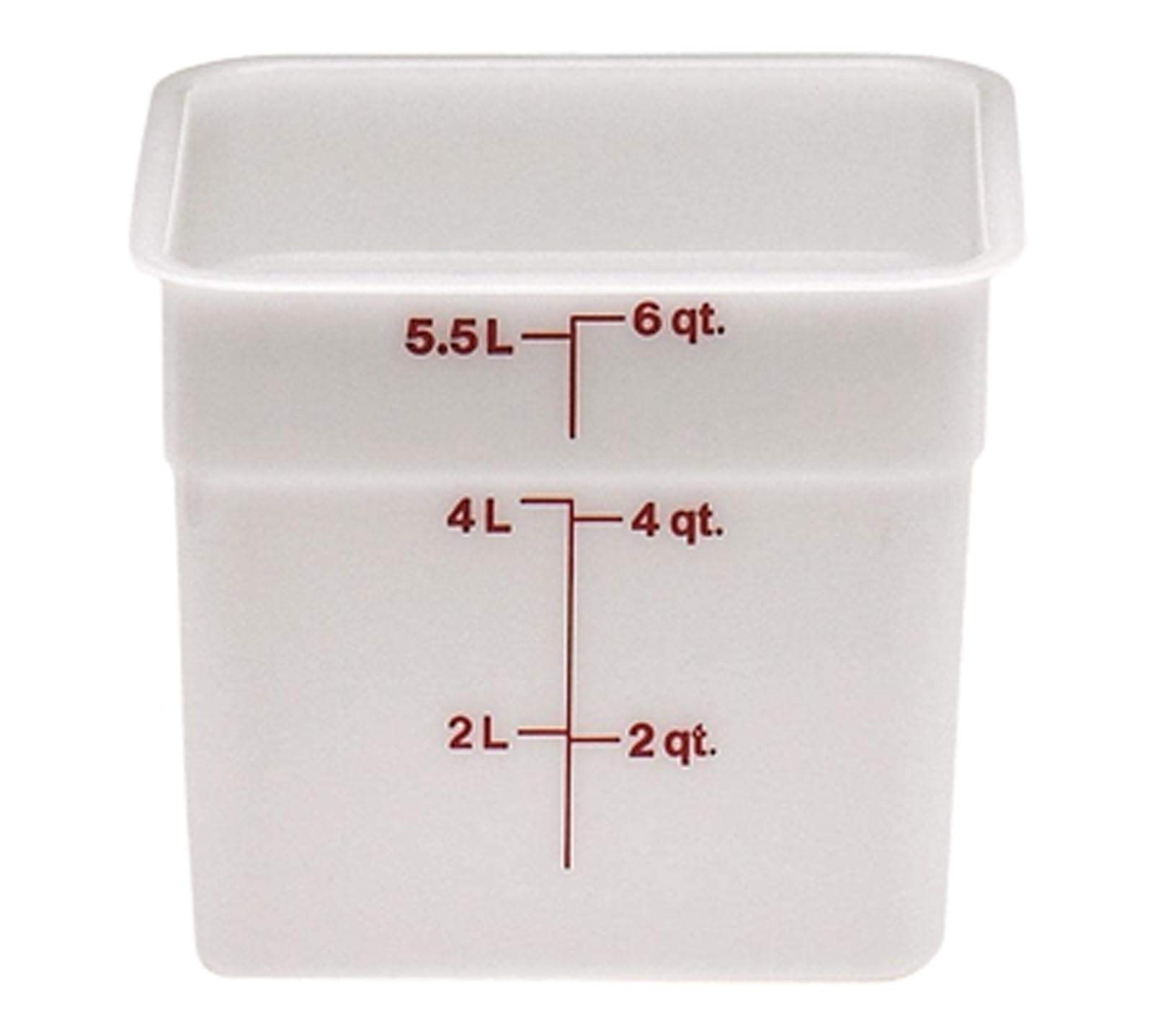 Cambro 6SFSP148 White Poly 6 Qt Cam-Square Container Case of 6
