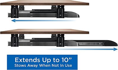 Mount-It! Keyboard Tray Under Desk with Adjustable Mouse Platform – Easy-Glide Sliding Drawer Under Desk Slide Out