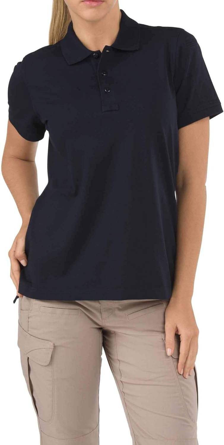 5.11 Tactical Women's Short-Sleeve Tactical Polo Shirt, 100% Cotton Jersey Knit