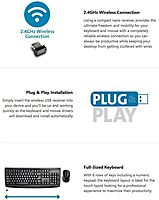 Kensington Pro Fit Wireless Combo Mouse and Keyboard Desktop Set (K72324US), Black