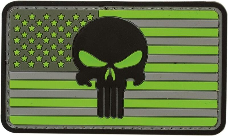 VooDoo Tactical 07-0813000000 Punisher Flag Hi-Viz Green & Gray