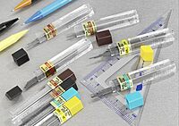 Pentel Super Hi-Polymer Leads, 0.5 mm, 2H, Hard, 12 Leads Per Tube