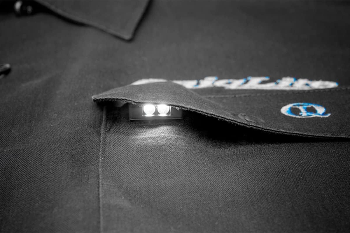 QuiqLiteX1 Tactical Blue/White Hands-Free LED Pocket Light 5/75/150 Lumens