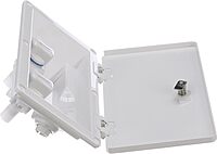 RT2658 Swim ‘n’ Rinse Transom Shower, Hot and Cold Water, Lockable Hinged Cover, White ABS Housing, 7-Foot Hose