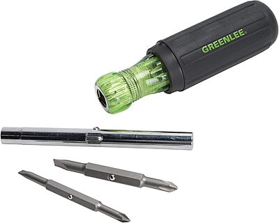 Greenlee 0153-42C 6-in-1 Multi-Tool Screwdriver with Flat-Tip, Phillips, and Hex Bits