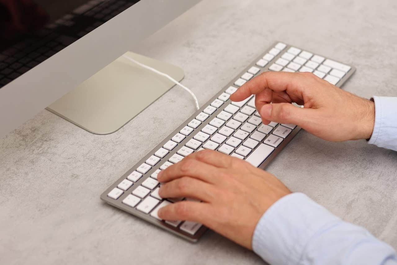 Cherry KC 6000 C Slim Keyboard Made with Mac Layout. Scissor Tech Typing for Near Silent. USB-C Wired. US Layout White