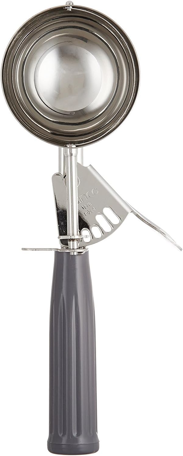 Winco ICD Stainless Steel Ice Cream Disher with Spring Release, Size 8, 4 oz Capacity, Gray