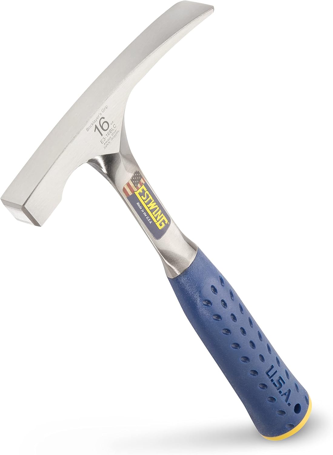 ESTWING Bricklayer's/Mason's Hammer - 16 oz Masonary Tool with Forged Steel Construction & Shock Reduction Grip