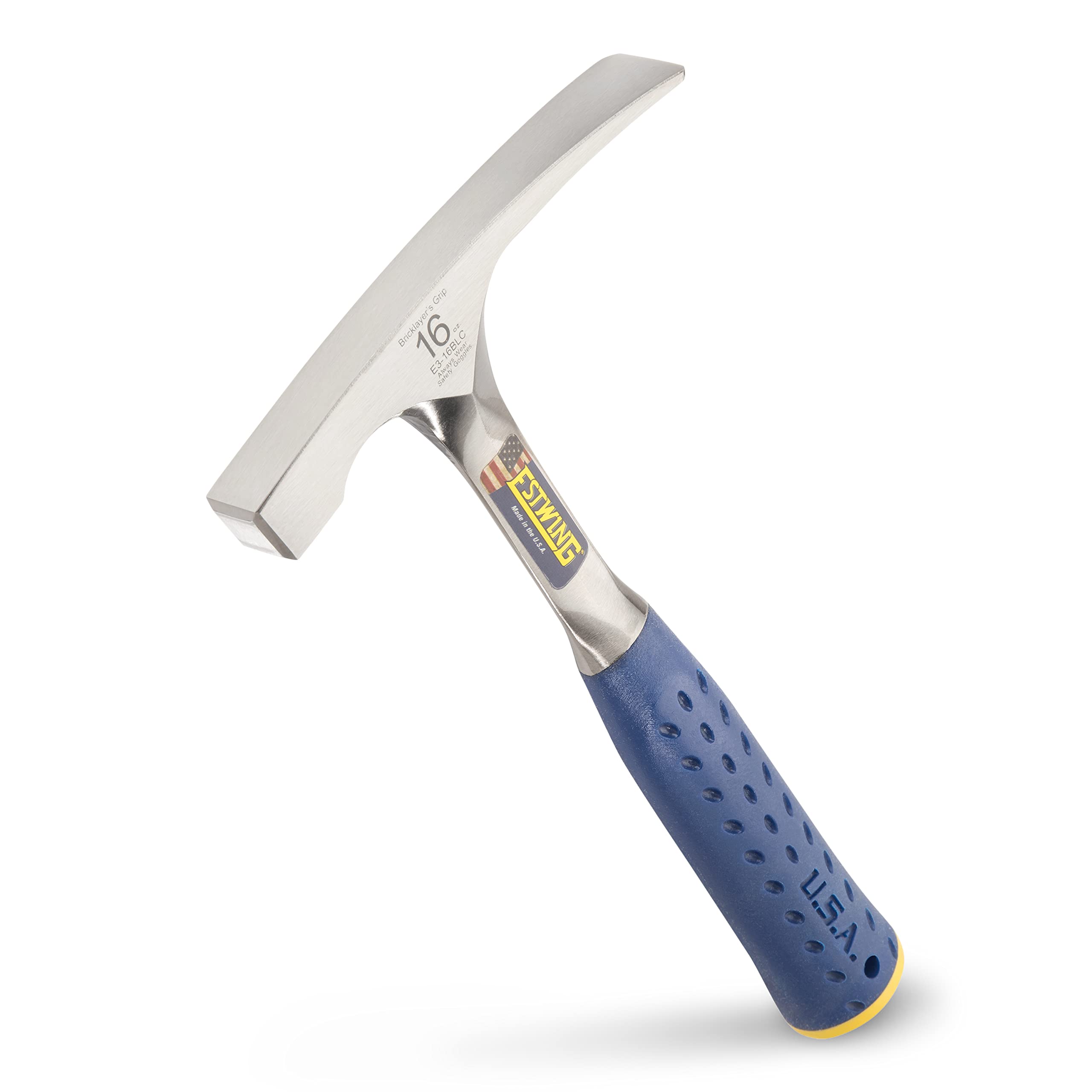 ESTWING Bricklayer's/Mason's Hammer - 16 oz Masonary Tool with Forged Steel Construction & Shock Reduction Grip