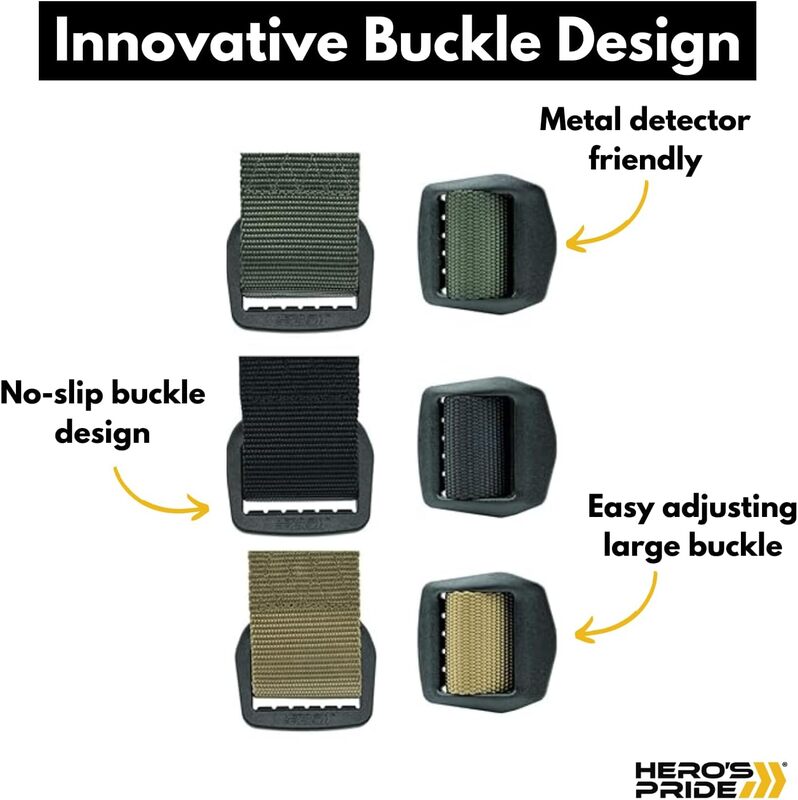 Hero's Pride Reversible Tactical EDC Belt, Law Enforcement Standard Issue, High Grade Nylon Webbing