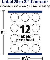 AVERY Round Labels with Sure Feed Technology, 2\" Diameter