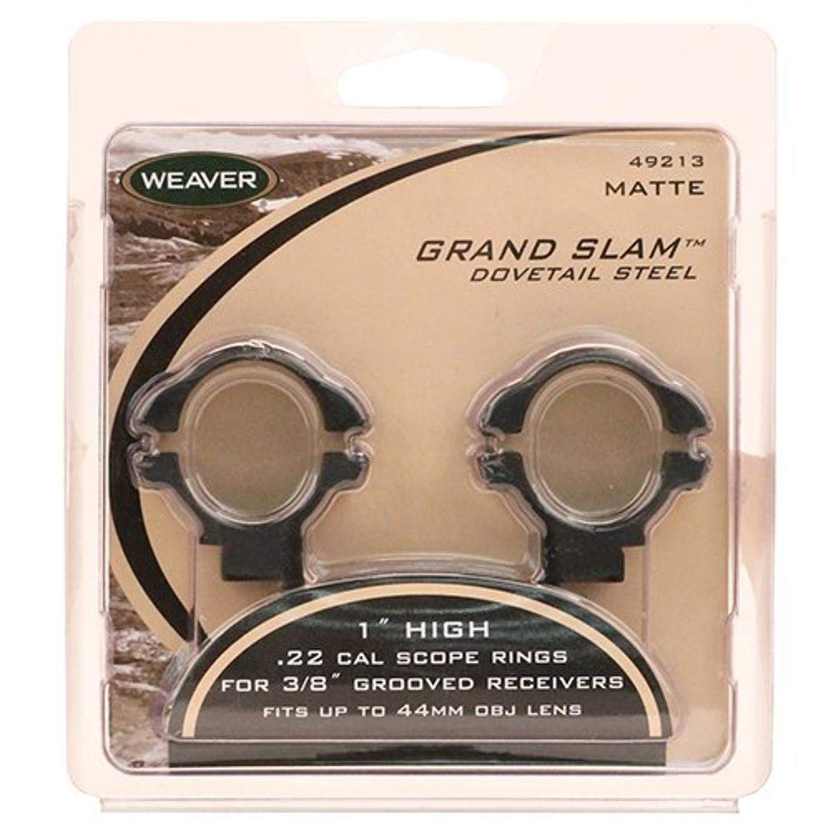 WEAVER Grand Slam .22 Rings, 1" High, Matte Finish for Enhanced Durability