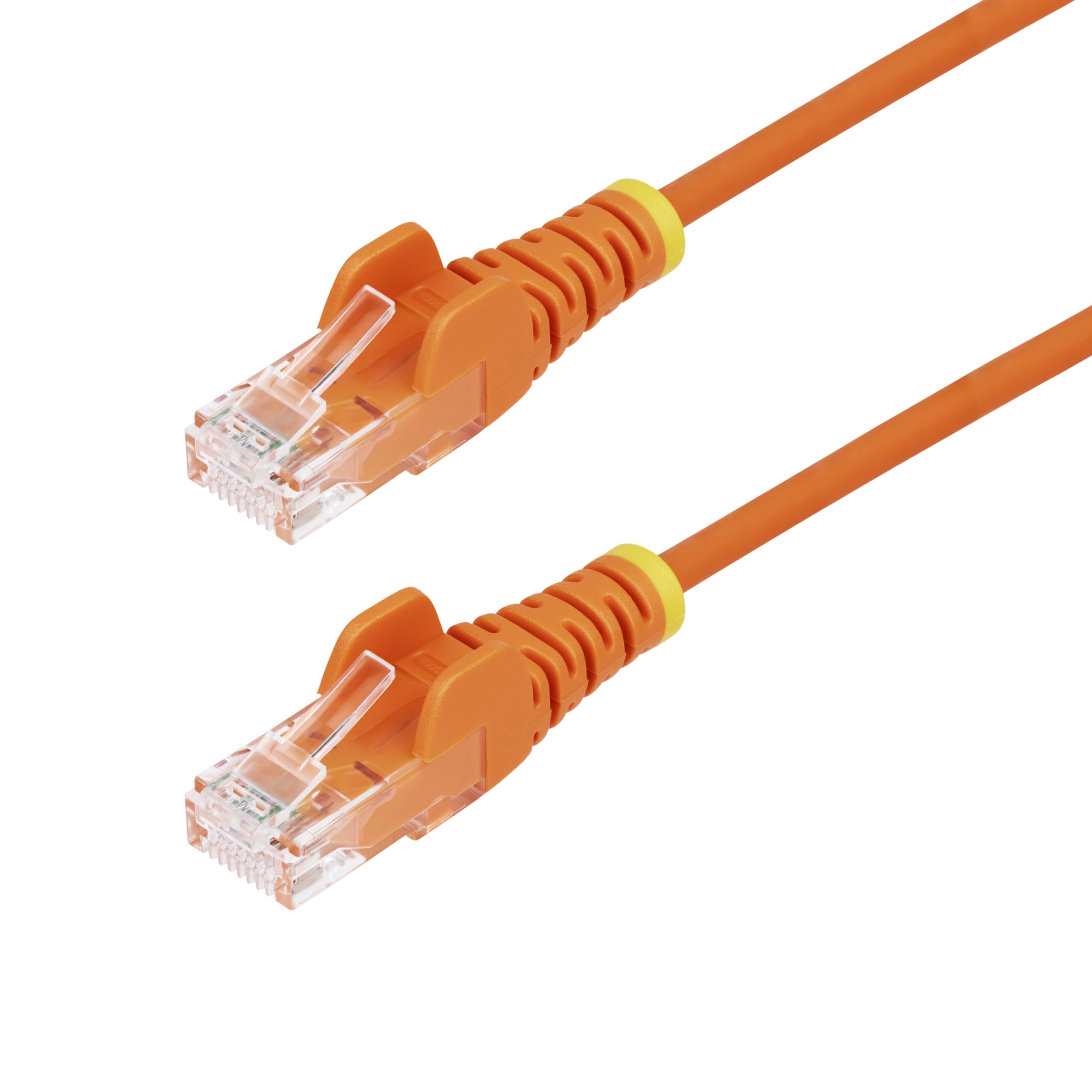 6in Orange Slim CAT6 Ethernet Cable, Snagless RJ45, LSZH, 28AWG Pure Bare Copper, Slim Network Patch Cable/Cord