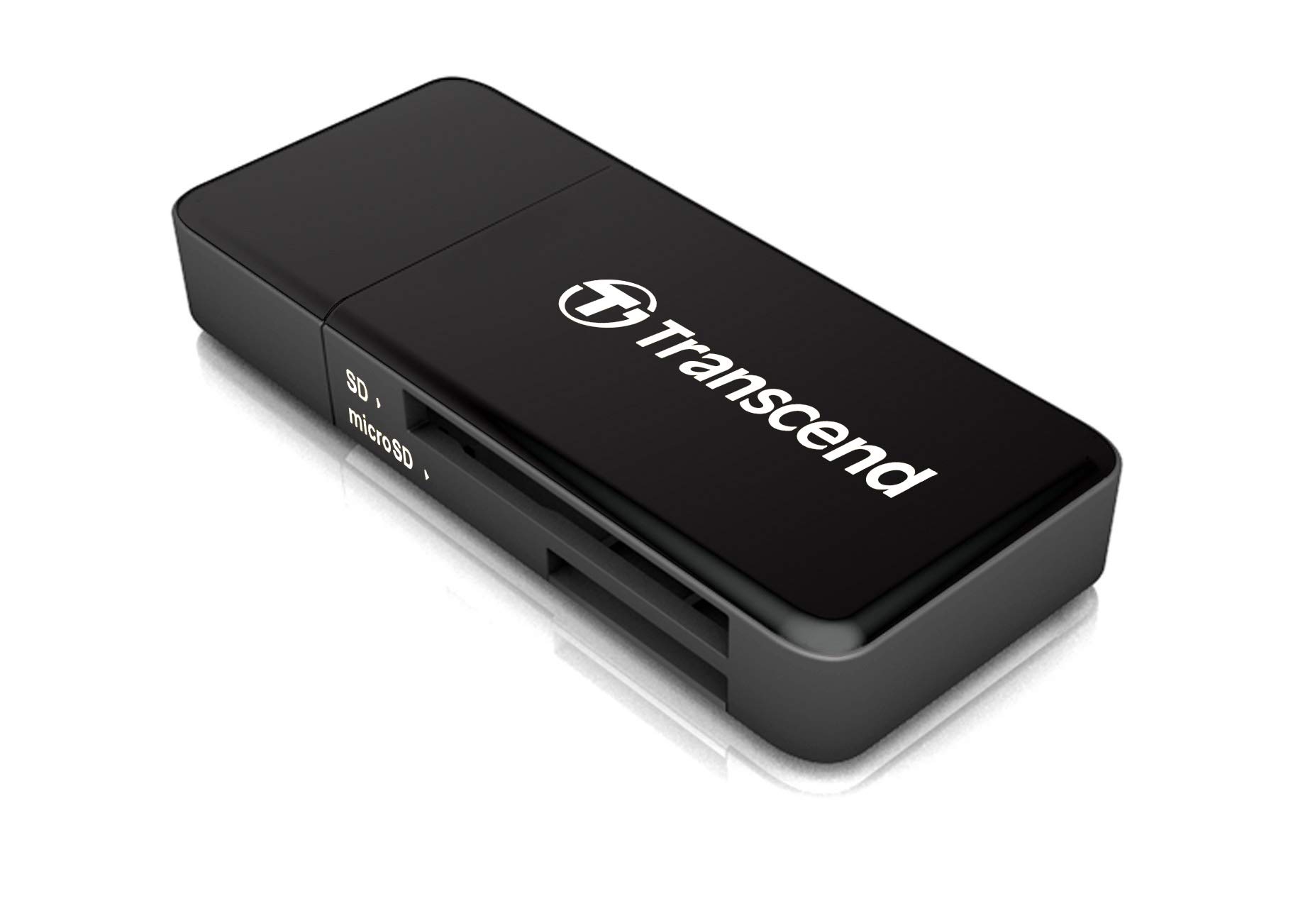 Transcend USB 3.1 2-in-1 Card Reader, for SDHC / SDXC / micro SDHC / micro SDXC / micro SD, UHS-I Cards, Black - TS-RDF5K