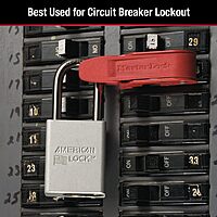 Master Lock Red Electrical Box Circuit Breaker Lockout, Tagout Breaker Box Lock for Standard Single and Double Toggles