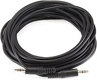 Monoprice 100646 25-Feet 3.5mm Stereo Plug/Plug M/M Cable, Black (2 Pack)