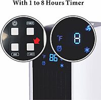 Optimus H-7319 17" Oscillating Tower Heater with Remote, Digi Temp Readout & Setting