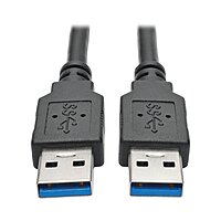 Tripp Lite USB 3.0 SuperSpeed (A/A) Cable, 28/24 AWG, 5 Gbps, USB Type-A to Type-A, Black
