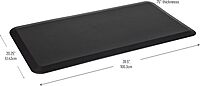 Mind Reader Anti Fatigue Kitchen Mat, Standing Desk Mat, Cushioned Mat, Office, Kitchen, Rubber, 19.5 x 35.25 x 1, Black
