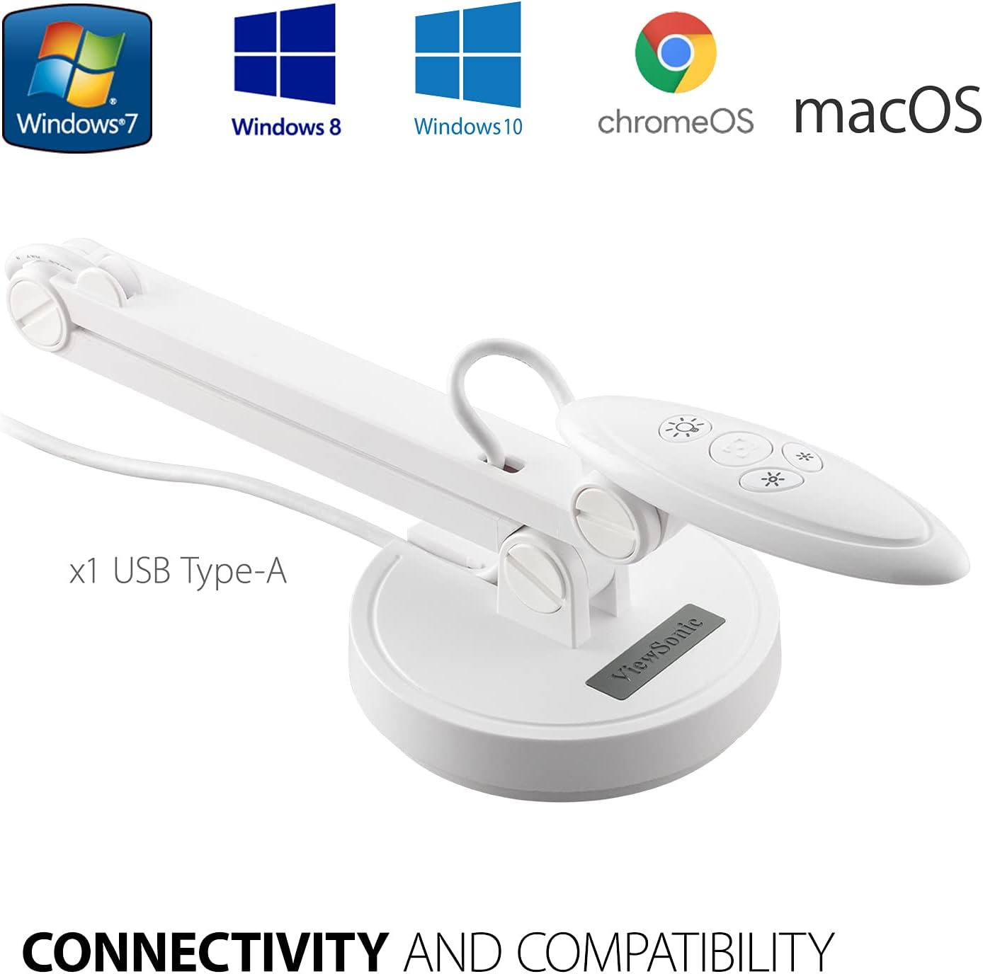 ViewSonic VB-VIS-002 8MP USB Document Camera with Adjustable Arm, Auto Focus, Digital Zoom with Windows, MacOS