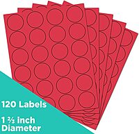 JAM PAPER Circle Label Sticker Seals - 1 2/3 Inch Diameter - 120 Round Labels/Pack