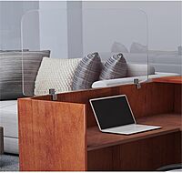 Boss Office Products Plexiglas Panel Cubical Clamps, 5-5/8in x 2-1/4in, Set Of 2 Clamps