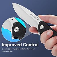 SENCUT Slashkin Folding Pocket Knife, Thumb-Stud & Flipper Opener