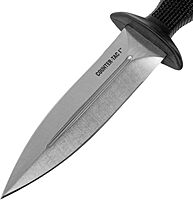 COLD STEEL COUNTER TAC I 5" Japanese AUS8A w/ Stonewash Finish Spear Point Fixed Blade Multi-Purpose Tactical Game Hunting Boot Knife, 4-1/2" Kray-Ex Handle, Weather-Resistant Secure-Ex Sheath
