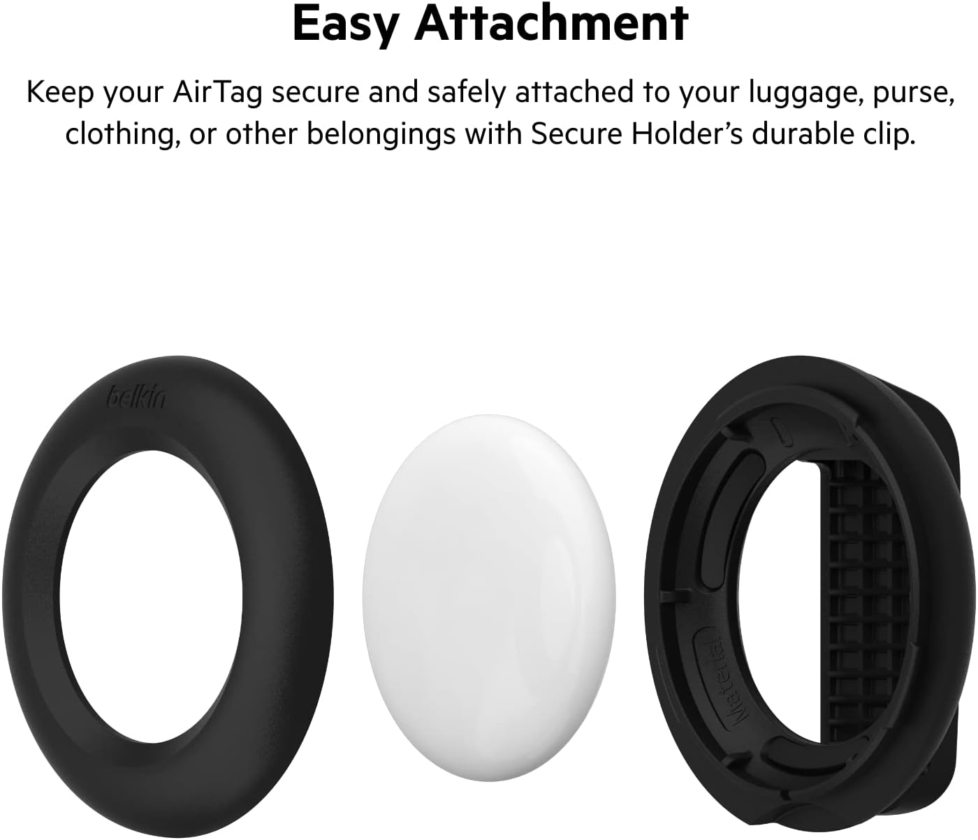 Belkin Apple AirTag Secure Holder with Clip