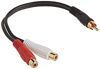 C2G Legrand RCA Male to RCA Female Signal Splitter Cable, Black RCA to RCA Splitter, 6 Inch Audio Stereo Y-Cable