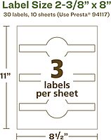 Avery EcoFriendly Recycled Wraparound Band Labels, 2-3/8" x 8", Cigar Band Labels, Matte White, Permanent Adhesive, Laser/Inkjet Printable, 30 Total 30 labels