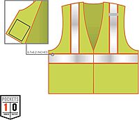 Ergodyne GloWear 8229Z ANSI Economy Two-Tone High Visibility Lime Safety Vest, 2XL/3XL