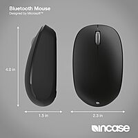 INCASE Bluetooth Mouse - Designed by Microsoft - Compact Ambidextrous Wireless Mouse with 4-Way Scroll