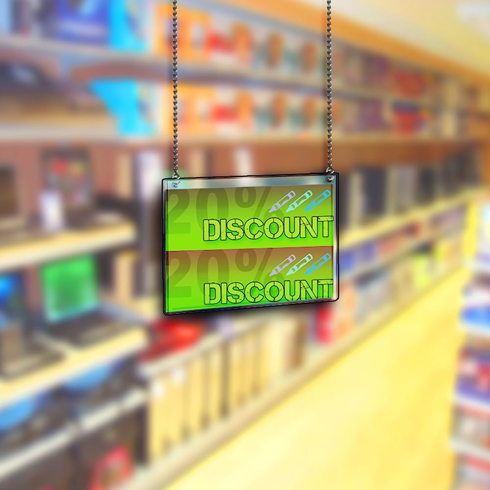 Azar Displays Hanging Poster Frames, Clear Acrylic, Ceiling-Mount