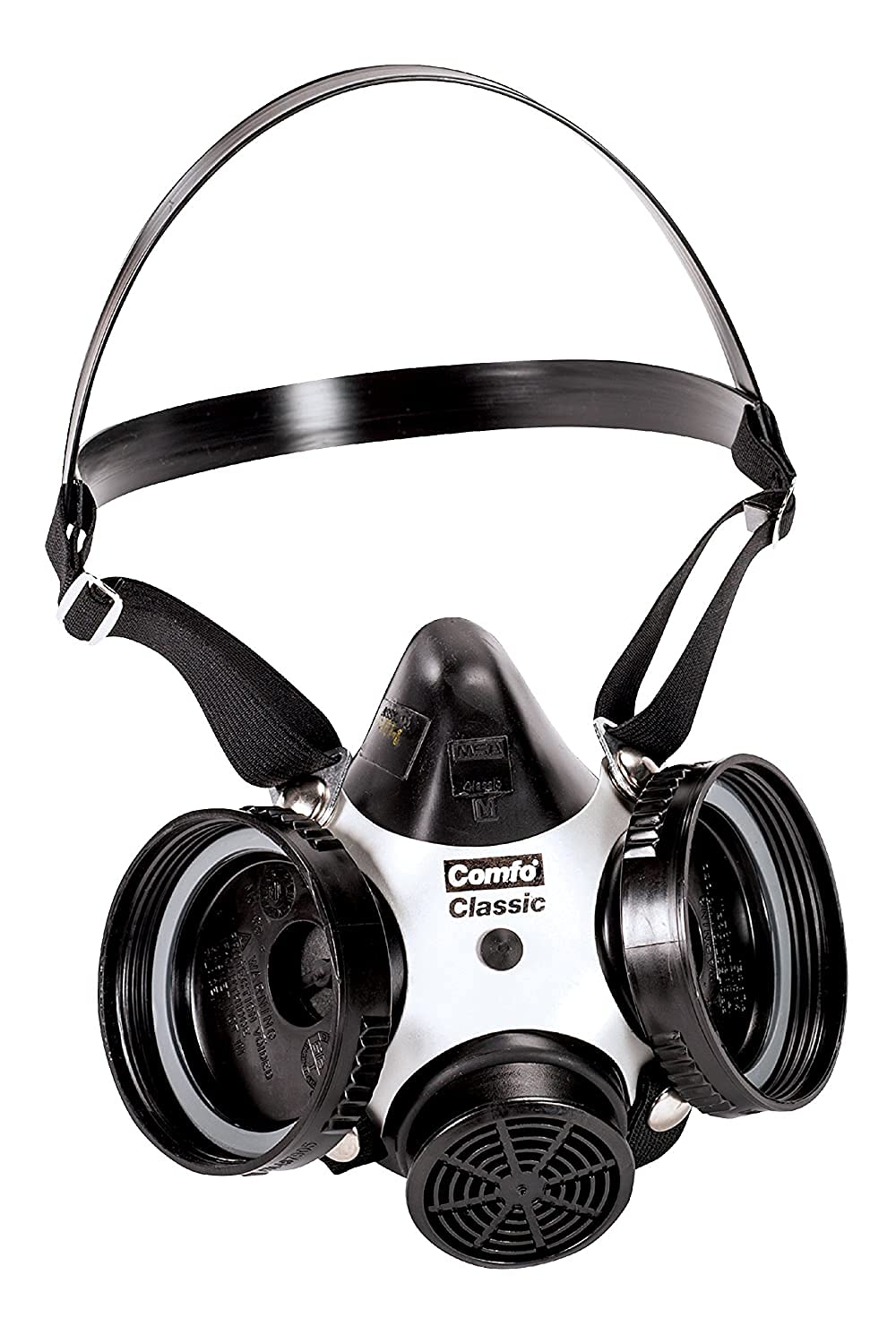 MSA 808053 Comfo Classic Half-Mask Facepiece Respirator, Medium, Black