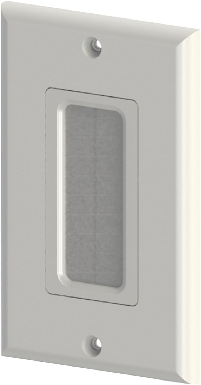 DataComm 45-0018-WH Decor Brush Plate - 1-gang - White