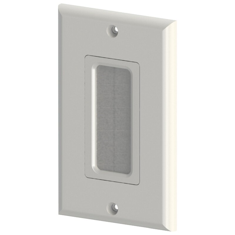 DataComm 45-0018-WH Decor Brush Plate - 1-gang - White