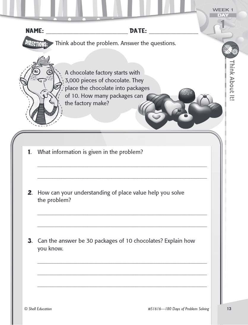 180 Days of Problem Solving for Fourth Grade – Build Math Fluency with this 4th Grade Math Workbook (180 Days of Practice)